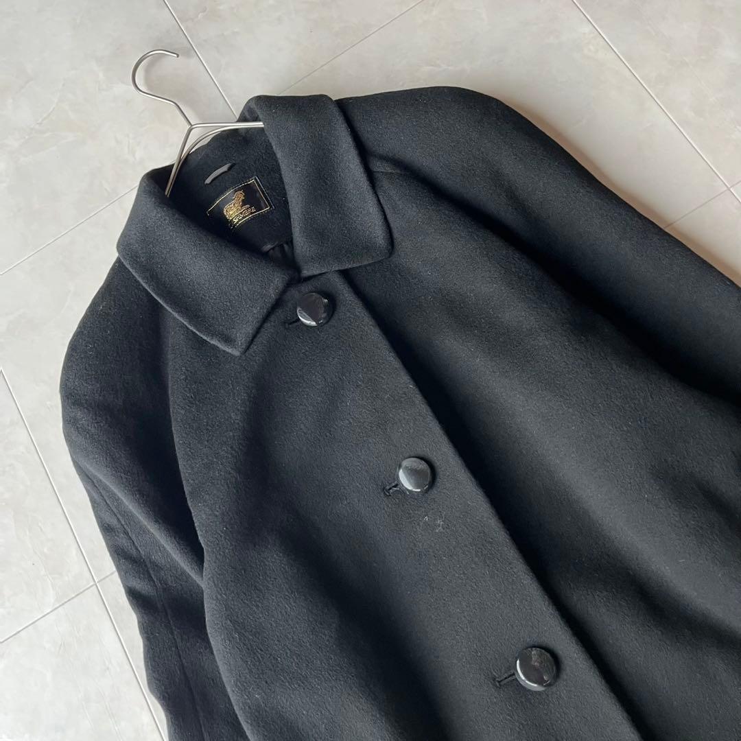 美品✨ 最高級カシミヤ100% ロングコート 上質ブラック 黒 9号　M