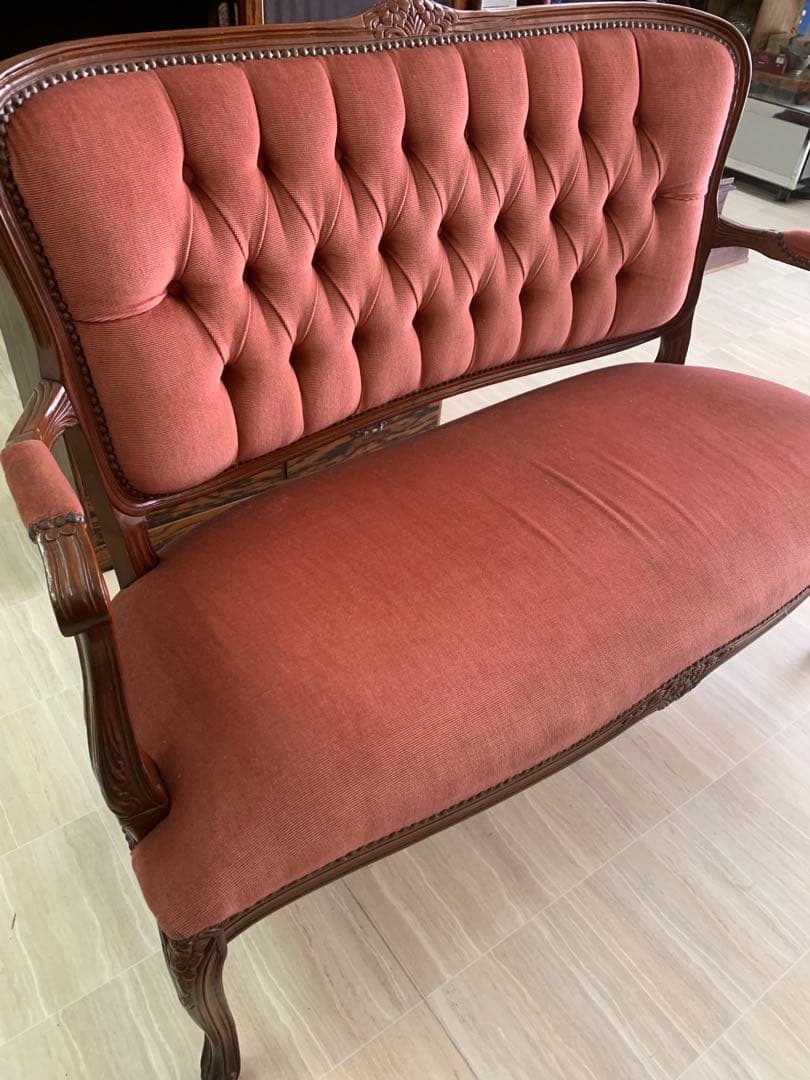 アンティークソファー　ベルベット　ヴィンテージ