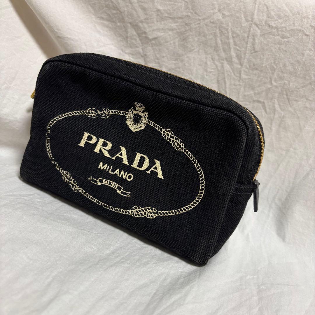 【美品】PRADA カナパ　コスメポーチ　ロゴポーチ