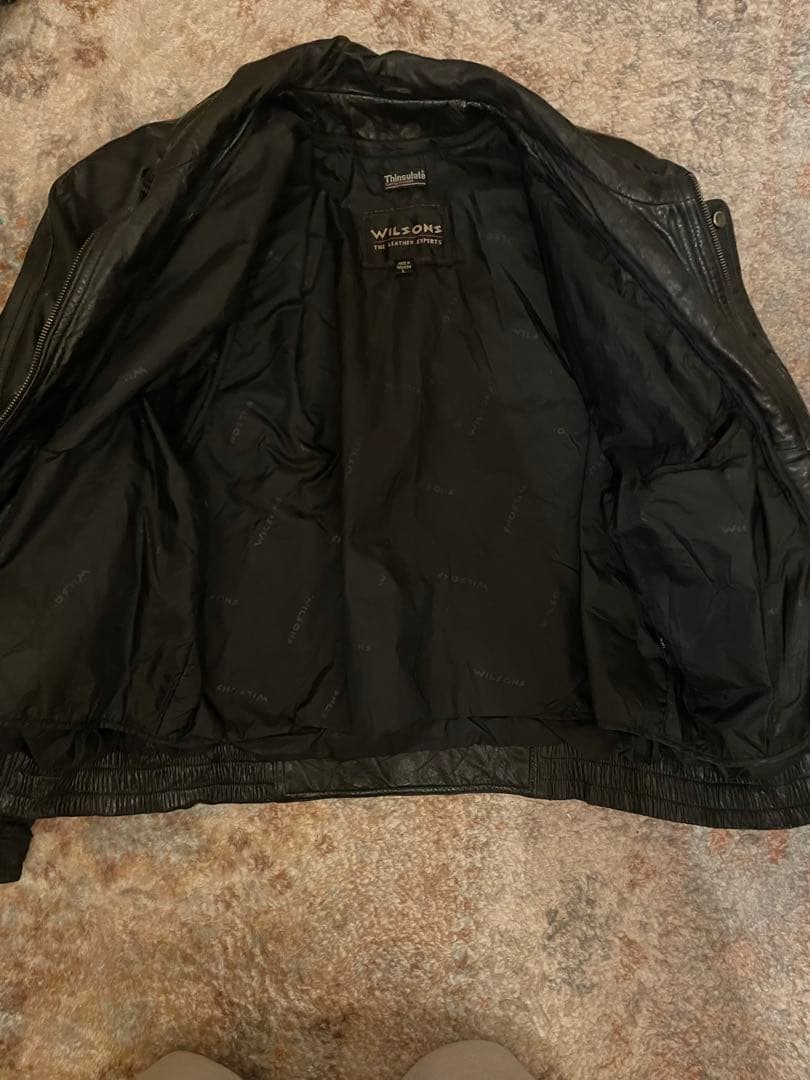 WILSONS Thinsulate 黒レザージャケット Lサイズ
