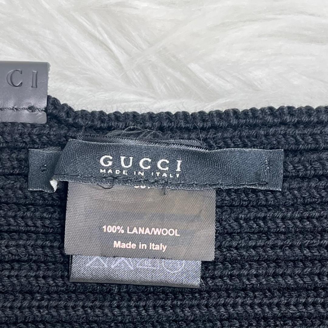 グッチ　GUCCI 極美品　ウール マフラー　イタリア製　ブラック
