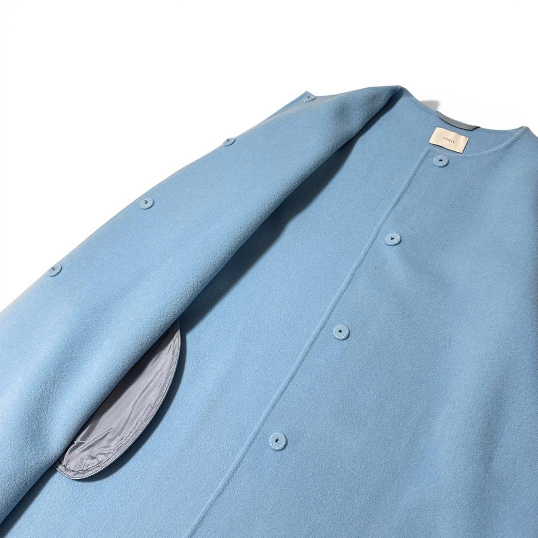 極美品✨️定価7.5万　ルフィル　ストール付きソフトウールリバーノーカラーコート﻿