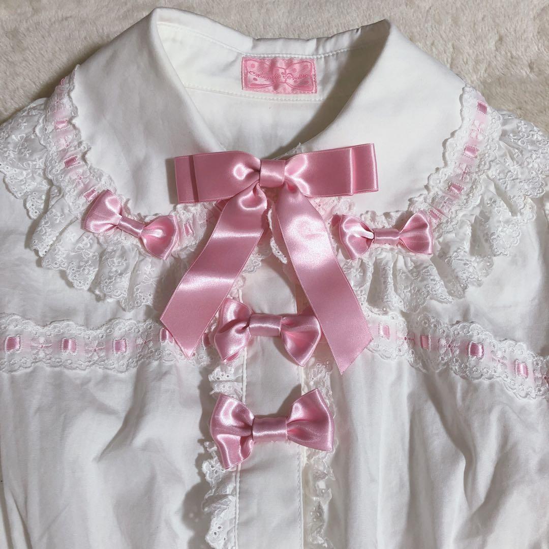 Angelic Pretty♡半袖ブラウス♡白×ピンクリボン