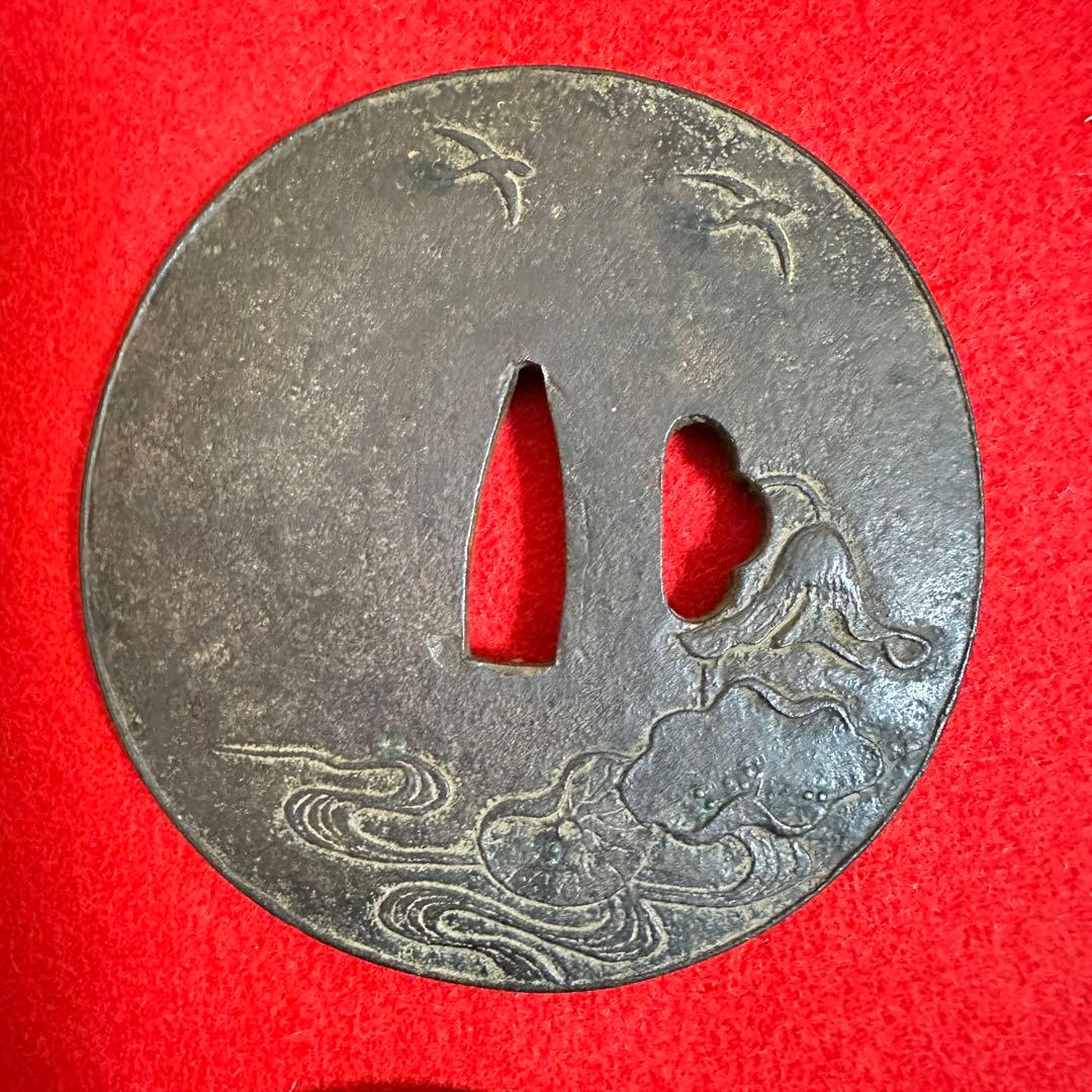 鉄地　金象嵌刀装具 鍔 刀鍔 骨董品 鉄地 鐔 武具　鉄瓶蓋 10個セット