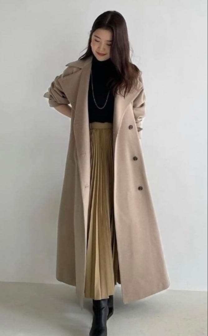 大特価！ anuans アニュアンス ウール ロング コート ベージュ