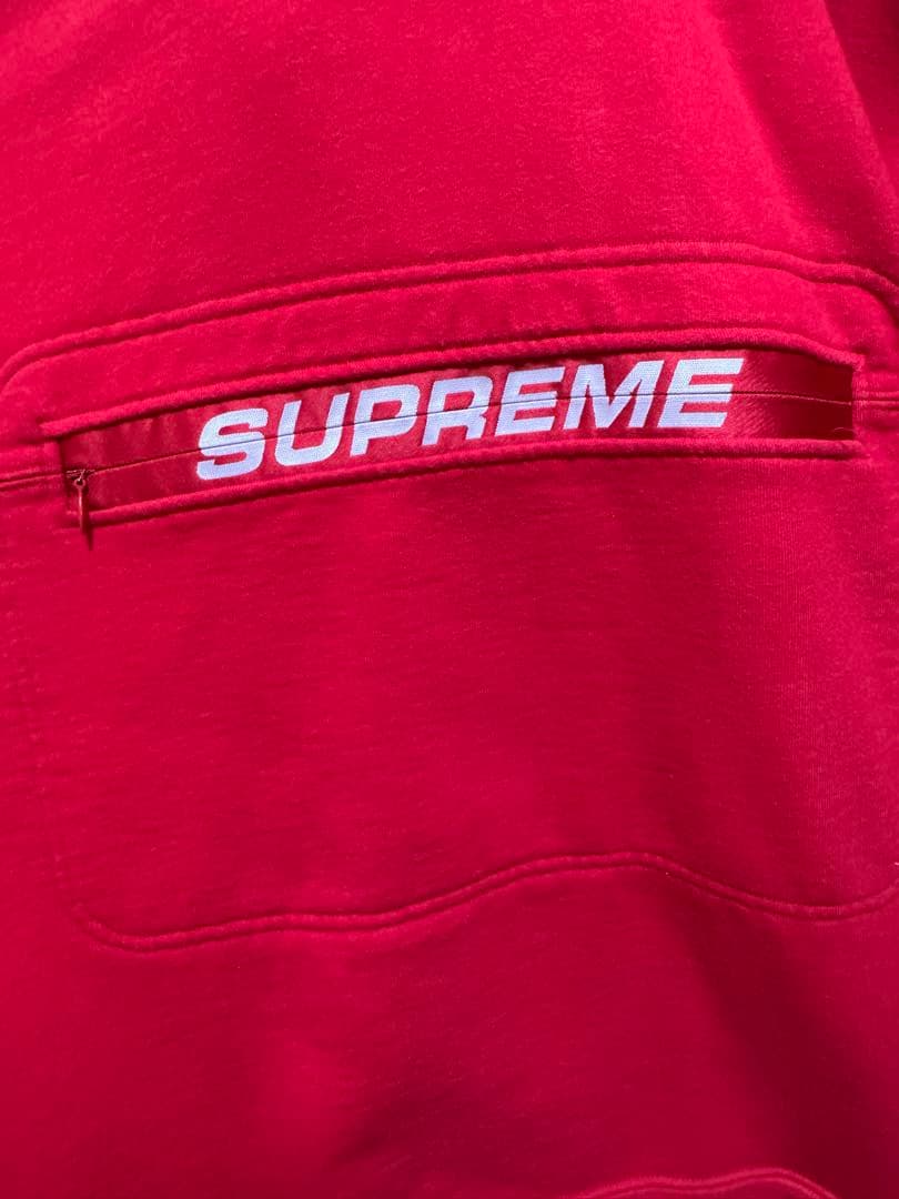 SUPREME レッド パーカー フリース素材