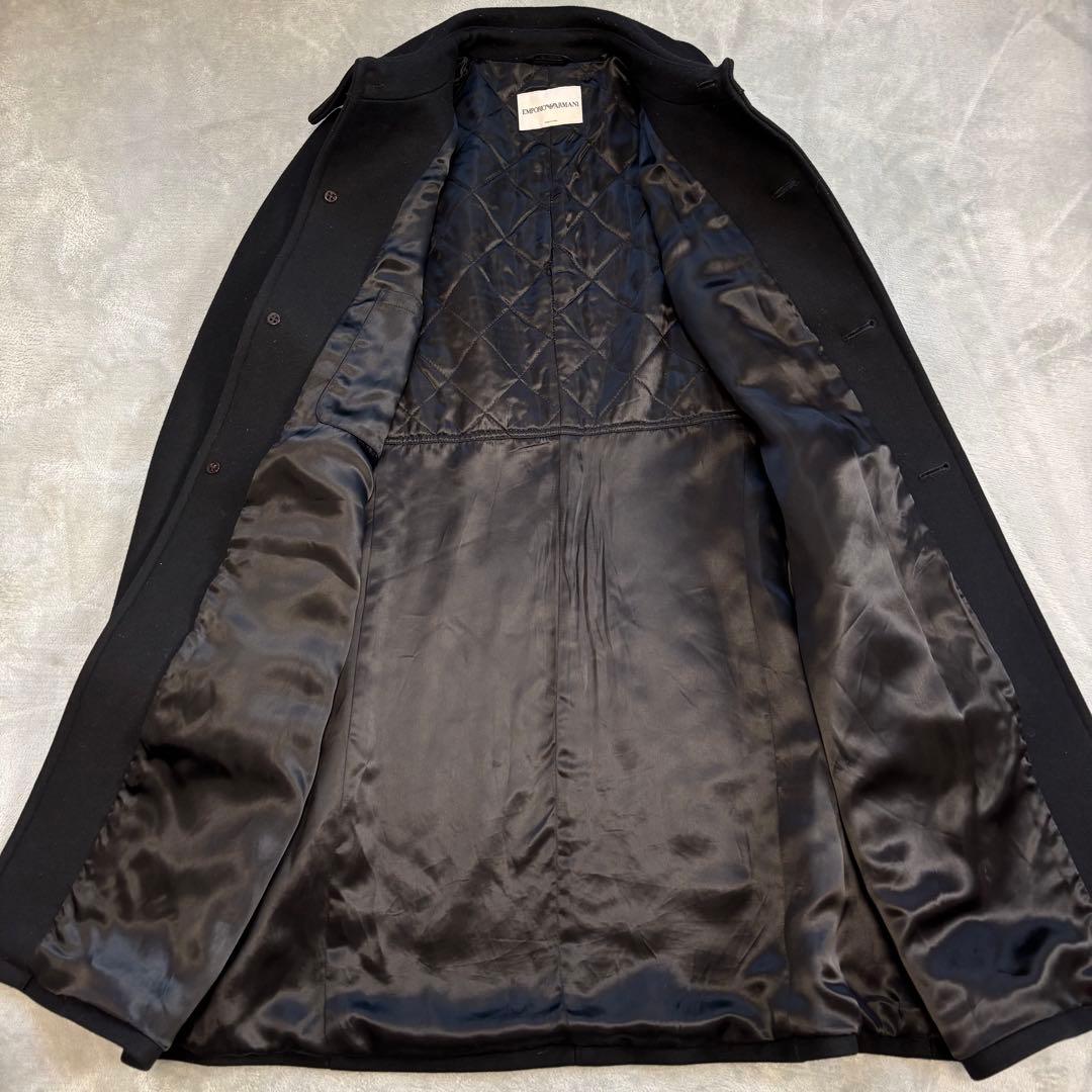 美品✨EMPORIO ARMANI ロングコート 黒 キルティング 着丈約95㎝
