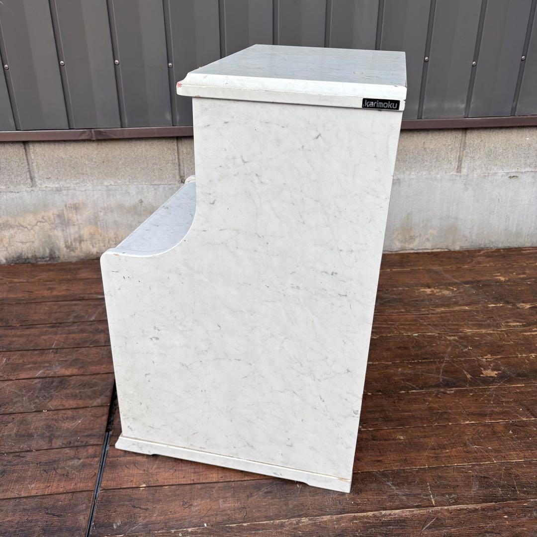 C1北欧レトロ カリモク家具 木製ドレッサーテーブル 収納椅子付きサイドテーブル