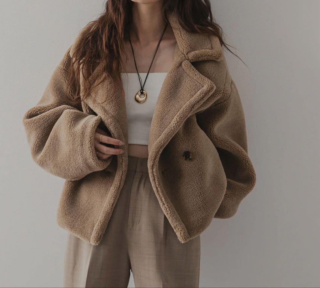 Mint❤︎latte  rectangle テディベアショートコート
