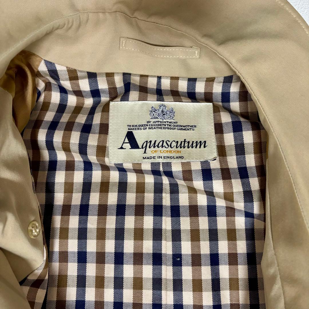 アクアスキュータム 英製 トレンチコート ロング丈 ベージュ XLオーバーサイズ