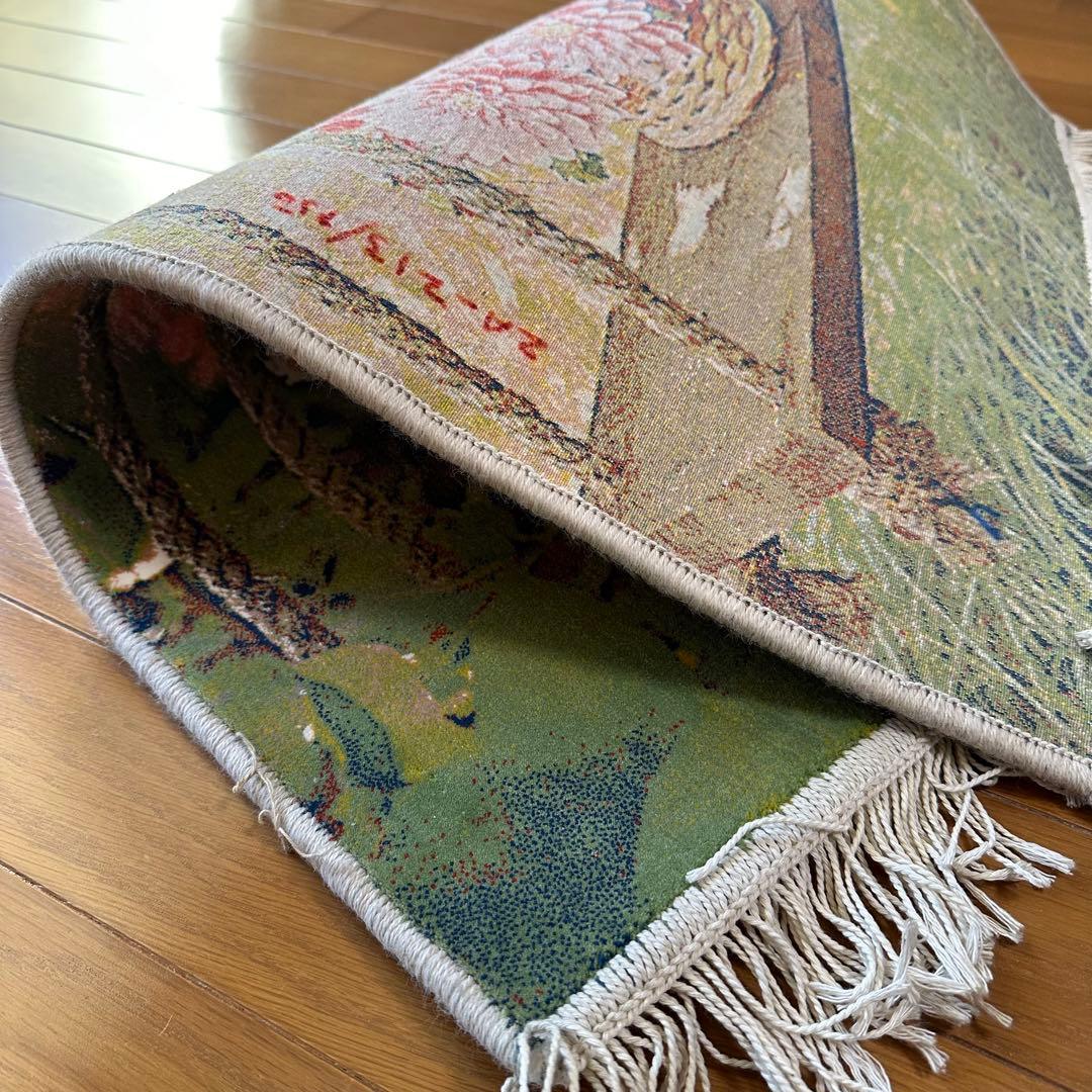 【新品未使用】絵画風絨毯　カーペット　玄関用　植物　玄関　廊下　絵画　イラン