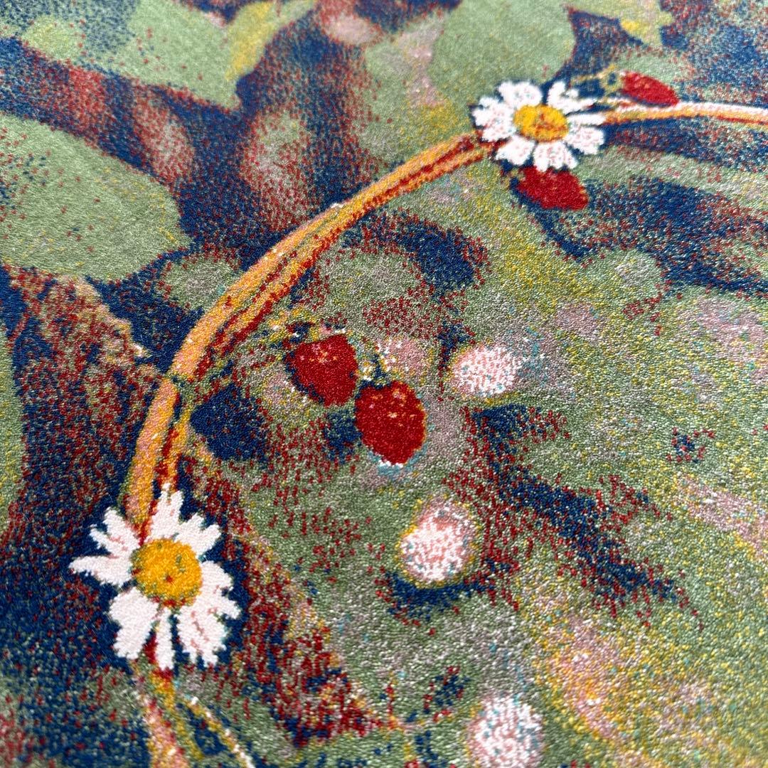 【新品未使用】絵画風絨毯　カーペット　玄関用　植物　玄関　廊下　絵画　イラン