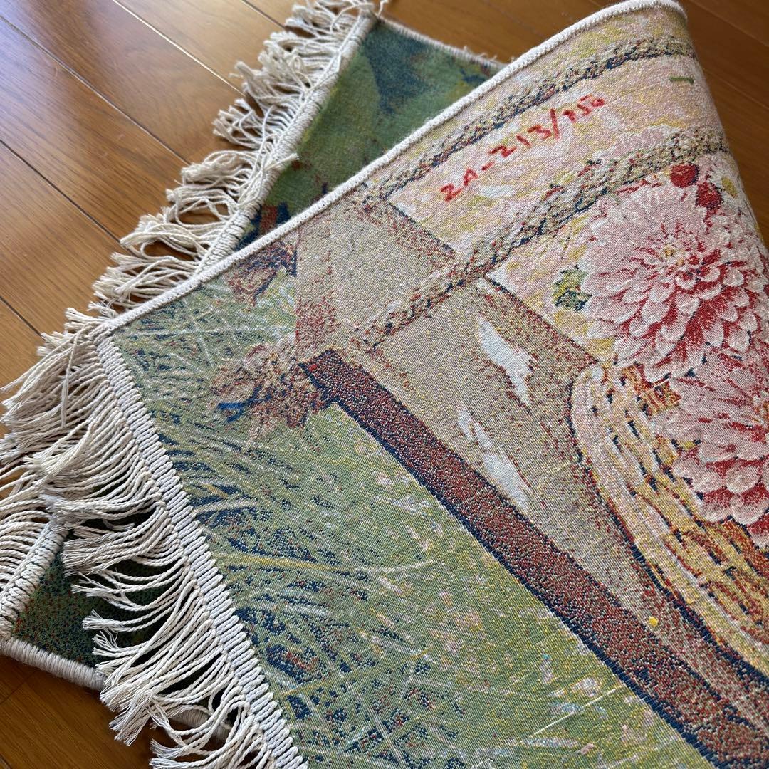 【新品未使用】絵画風絨毯　カーペット　玄関用　植物　玄関　廊下　絵画　イラン