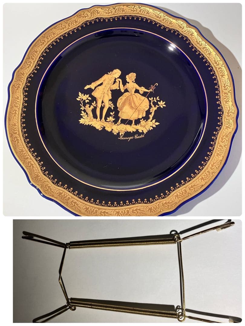 飾り皿　リモージュ 焼　22K GOLD フラワー　25cm 装飾皿