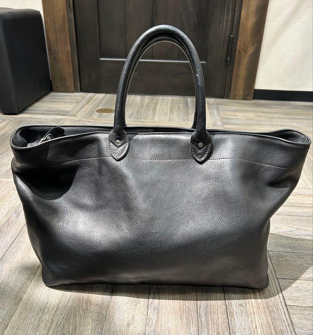 オロビアンコ　レザー　トート　ブラック　シボ　シュリンクレザー