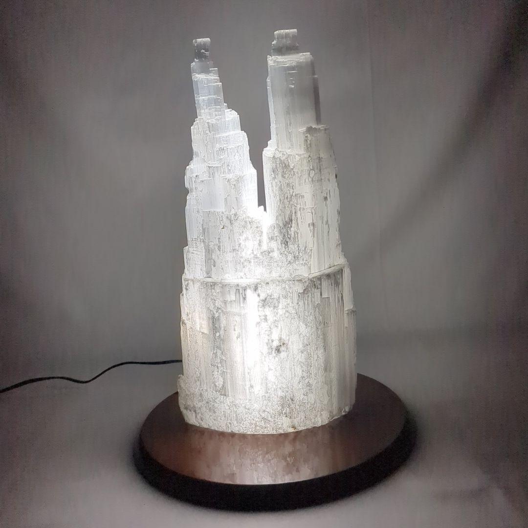 天然石 セレナイト ツインタワー ランプ LLサイズ５.８kg