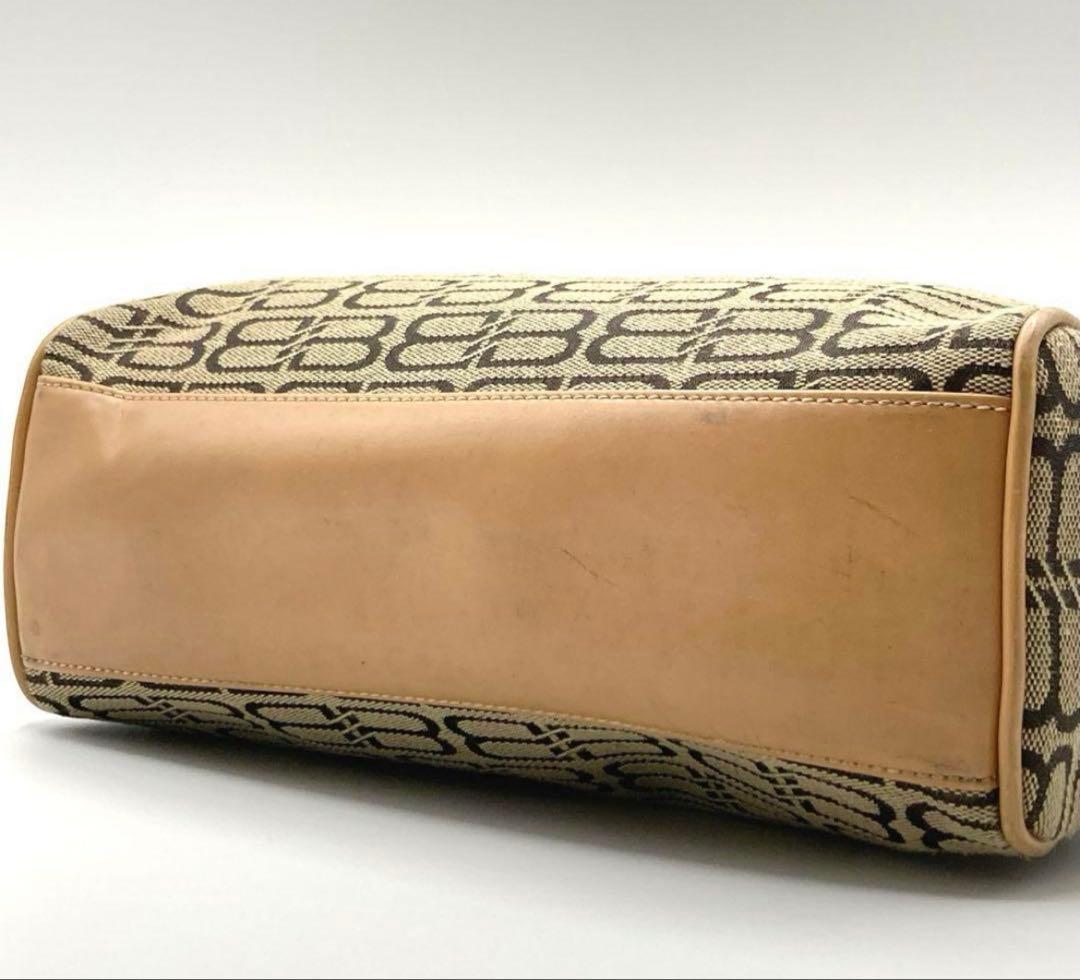 バレンシアガ ミニボストンバッグ BB 総柄 キャンバス レザー ロゴプレート