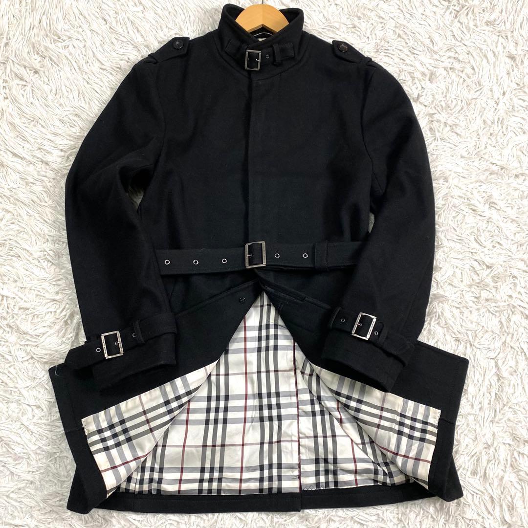 美品✨バーバリーブラックレーベル ステンカラーコート ノバチェック　黒　L