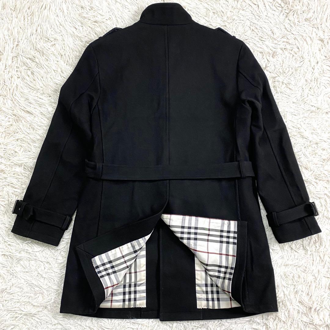 美品✨バーバリーブラックレーベル ステンカラーコート ノバチェック　黒　L