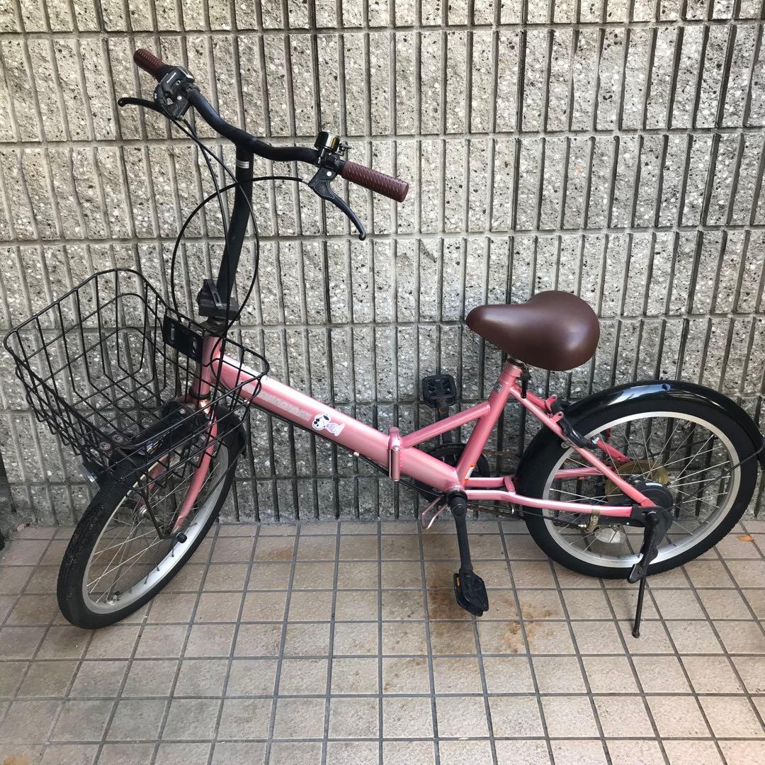 折りたたみ自転車 シマノ 6段変速 20インチ ピンク 女の子 大阪 美品