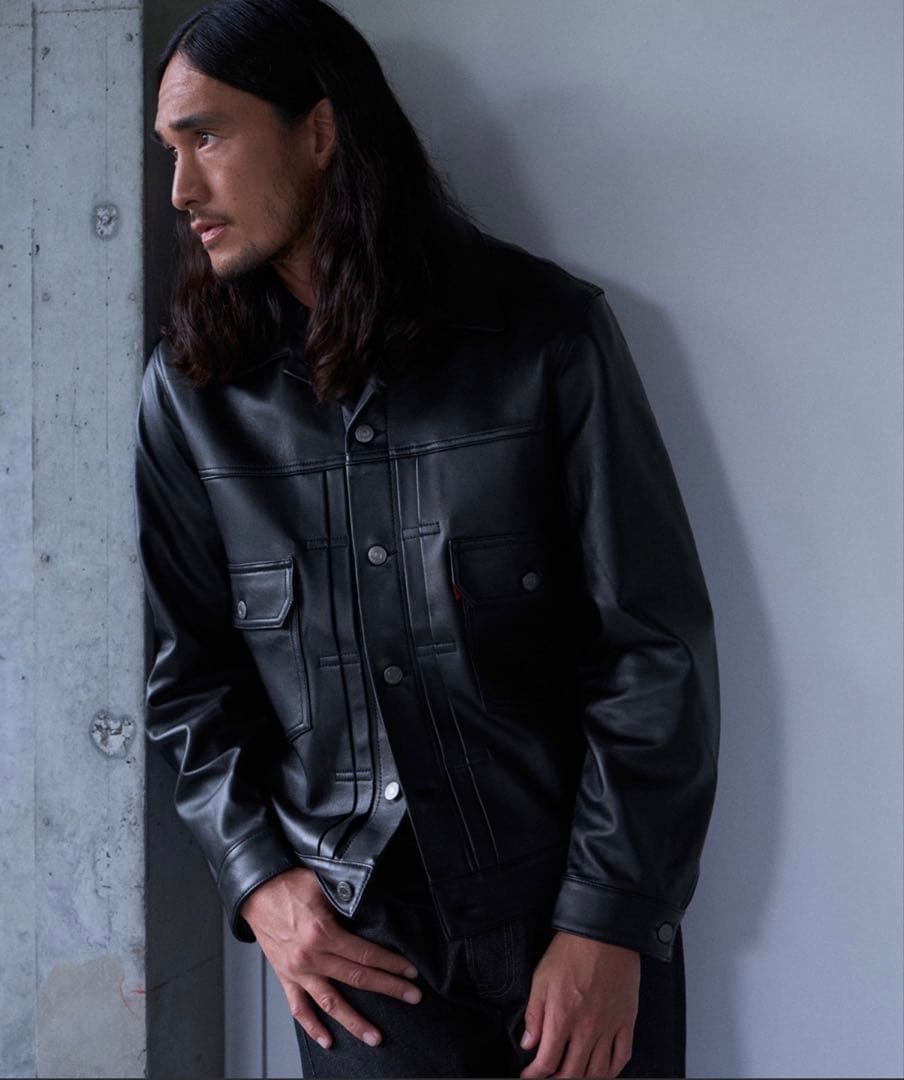 BLACK TYPE Ⅱ TRUCKER LEATHER JACKET