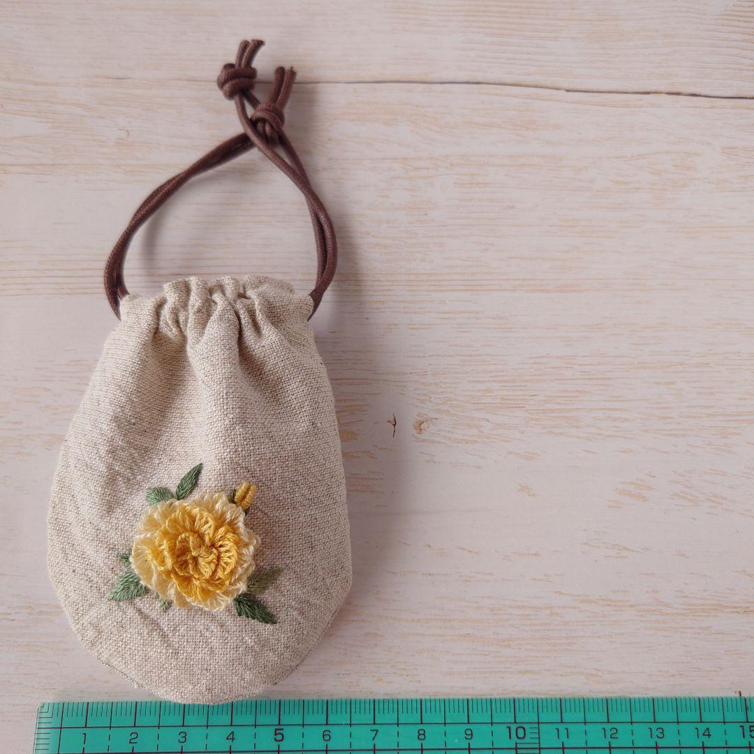 ちっちゃな巾着サシェ/詰替タイプ【黄色いバラ】