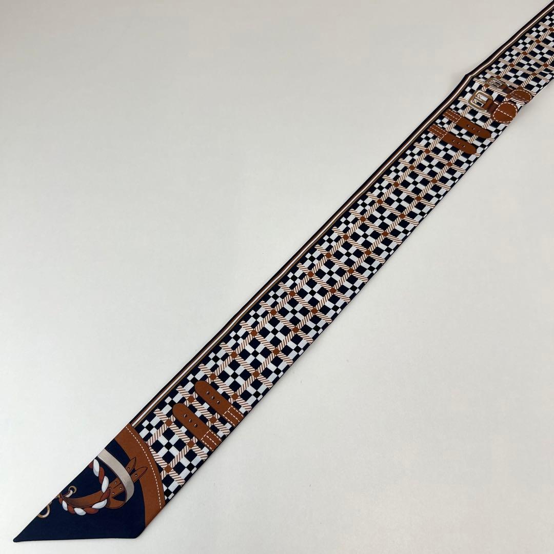 新品未使用 HERMES エルメス ツイリー マルチカラー スカーフ　ブラウン