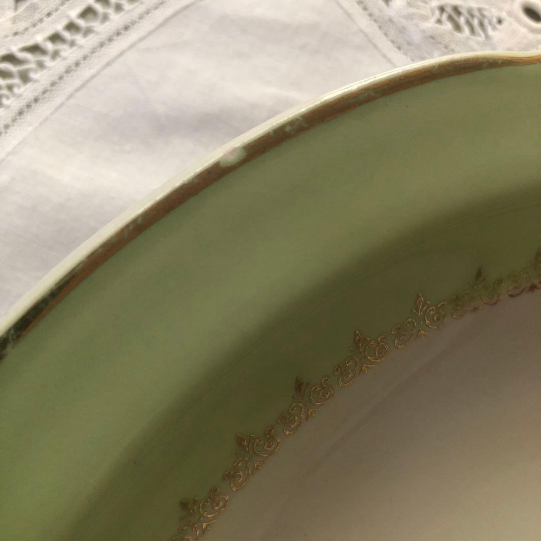 フランス　アンティーク　ヴィンテージ　リュネヴィル　大皿　花リム　鳥