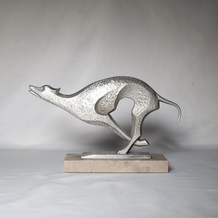 小林尚珉 飛躍 犬 戌 置物 置き物