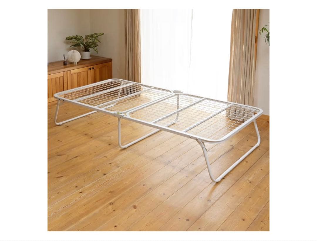 【新品未開封】　山善　折りたたみベッド シングル　ホワイト