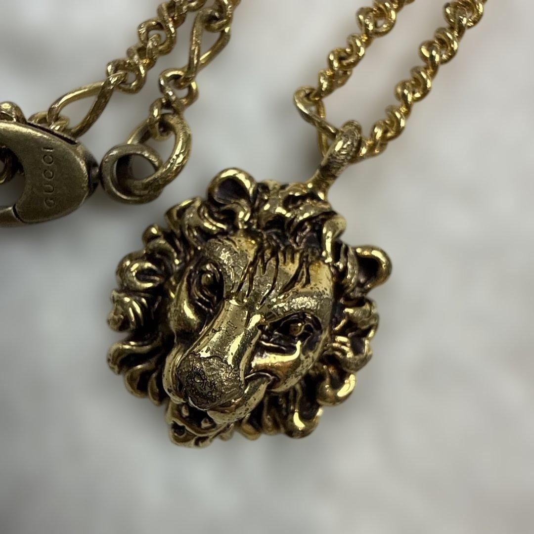 グッチGUCCI ライオンヘッドネックレス　ゴールド