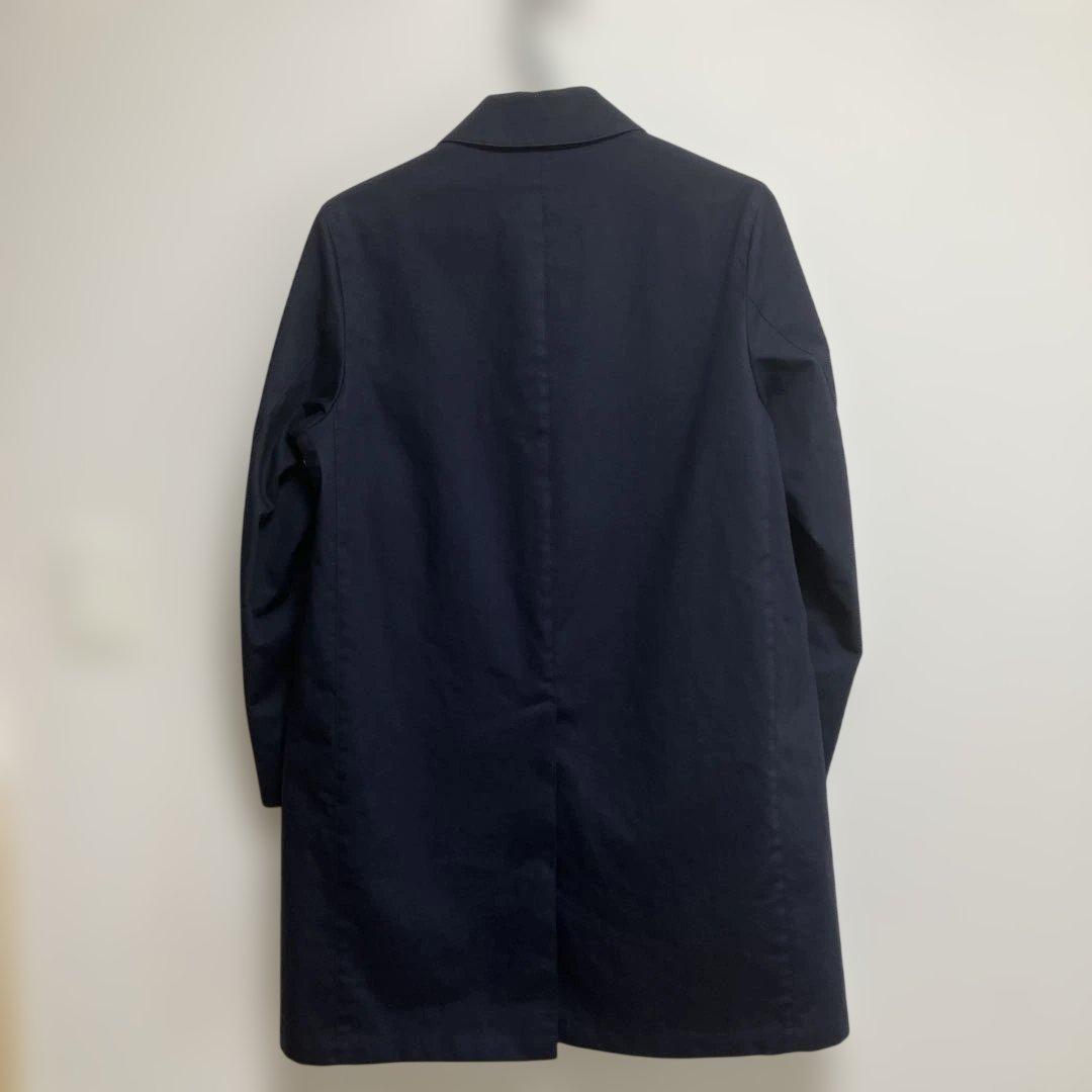 【極美品】名作　ゴム引き　ステンカラーコート　マッキントッシュ　ネイビー　ML