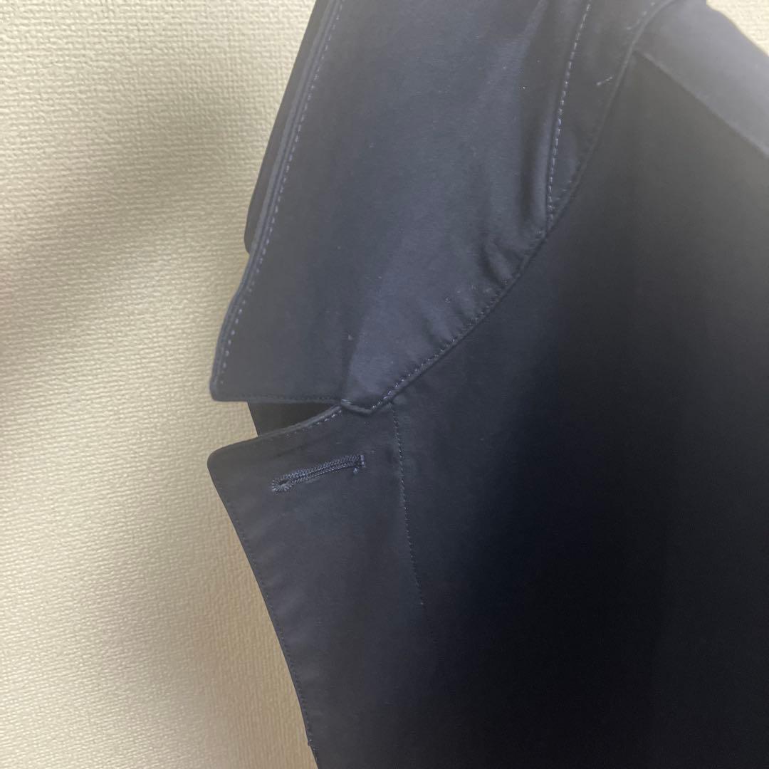 【極美品】名作　ゴム引き　ステンカラーコート　マッキントッシュ　ネイビー　ML