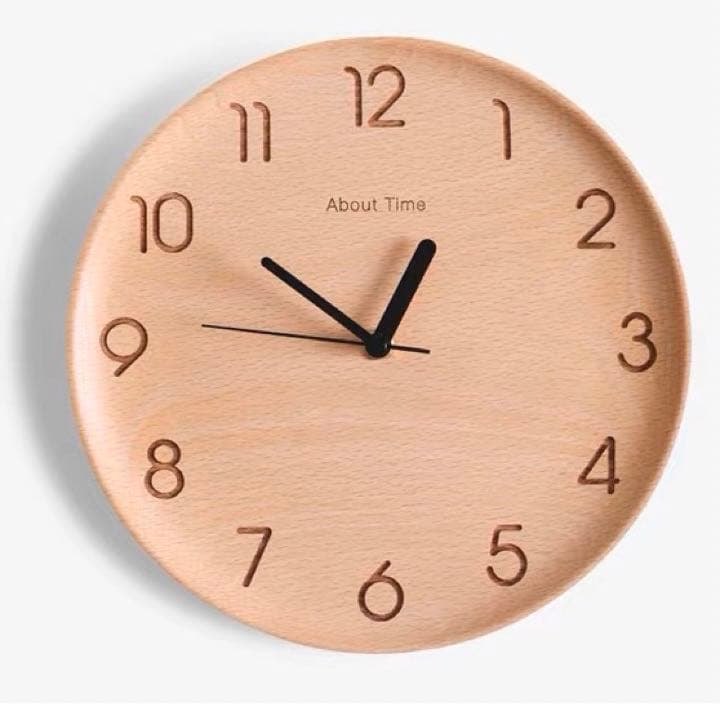 新品　高級で上質な天然木製 壁掛け時計