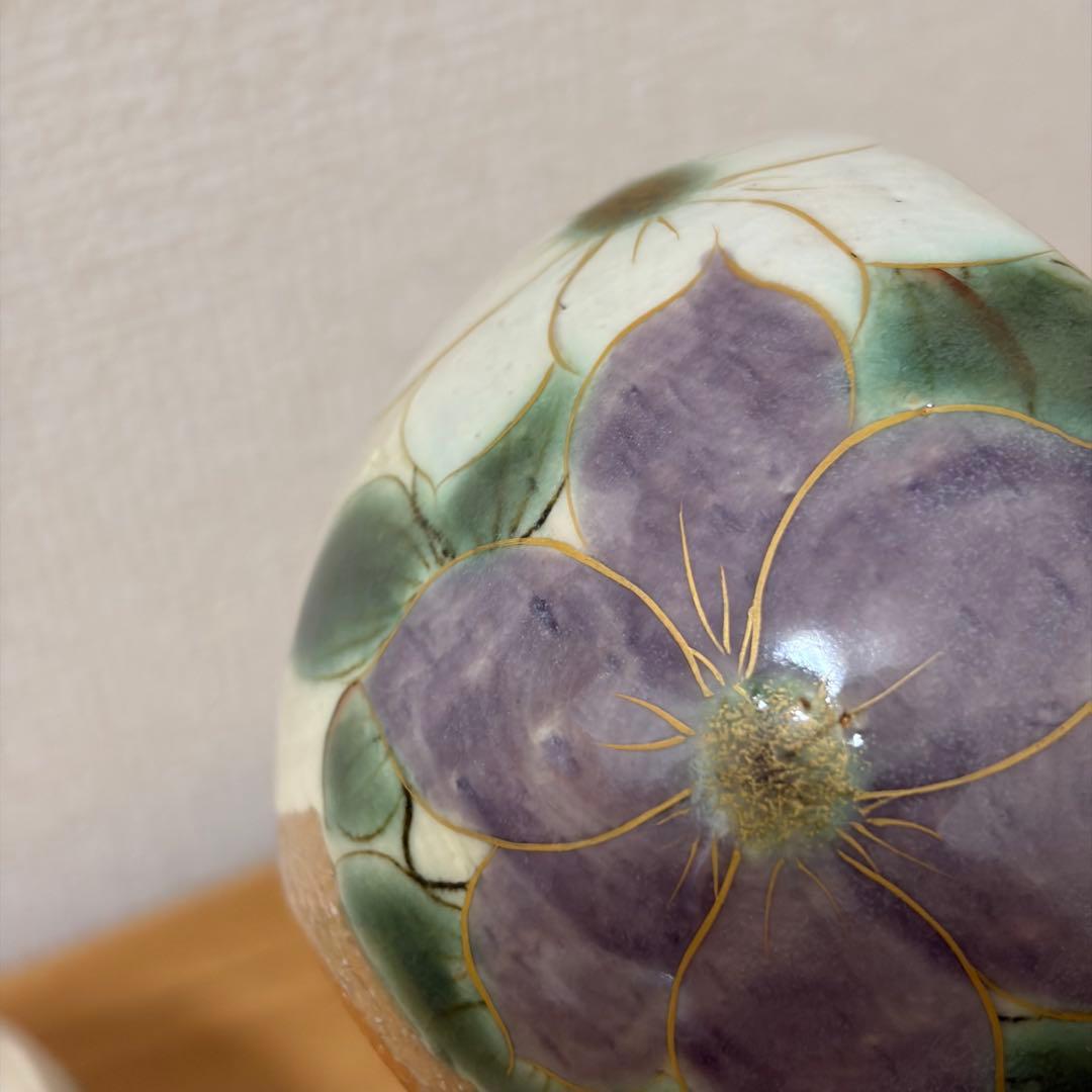 未使用★陶あん　陶葊　花変り(紅椿・鉄線) セット　お茶呑茶碗　湯呑　汲出し碗❶