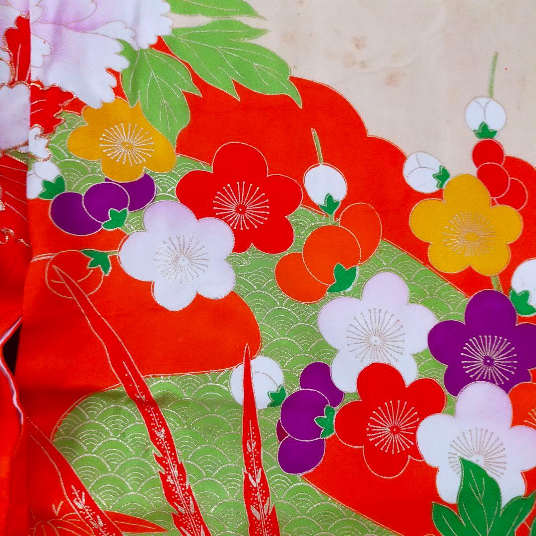 七五三 7歳 女の子 セット 着物 正絹 0723 金駒刺繍 刺繍 キンケイ