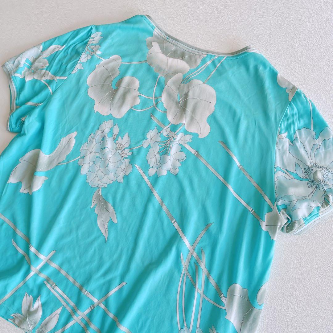 美品✨LEONARD レオナール トップス　半袖　ドルマン　レーヨン　花柄
