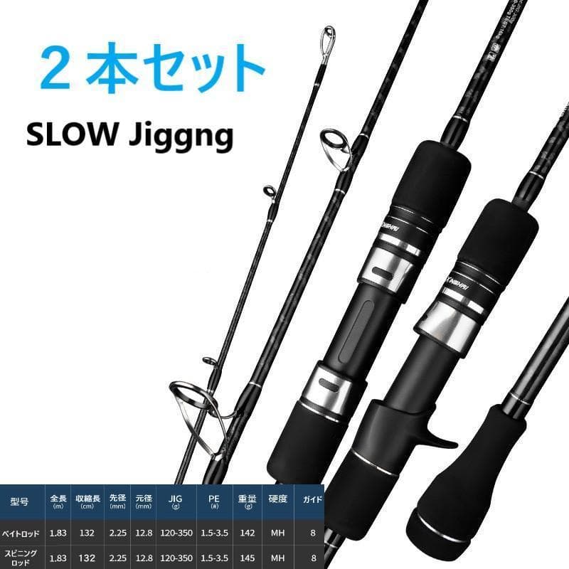 2本 スピニング ベイトX-CORE ジギングロッド オフショア JIG300g