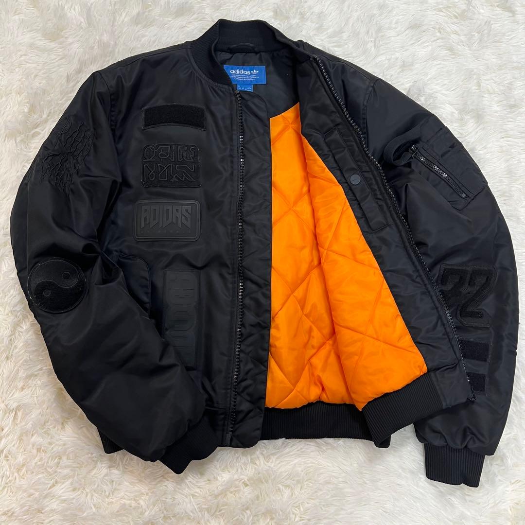 adidas アディダス MA-1 ボンバージャケット ワッペン M ブラック