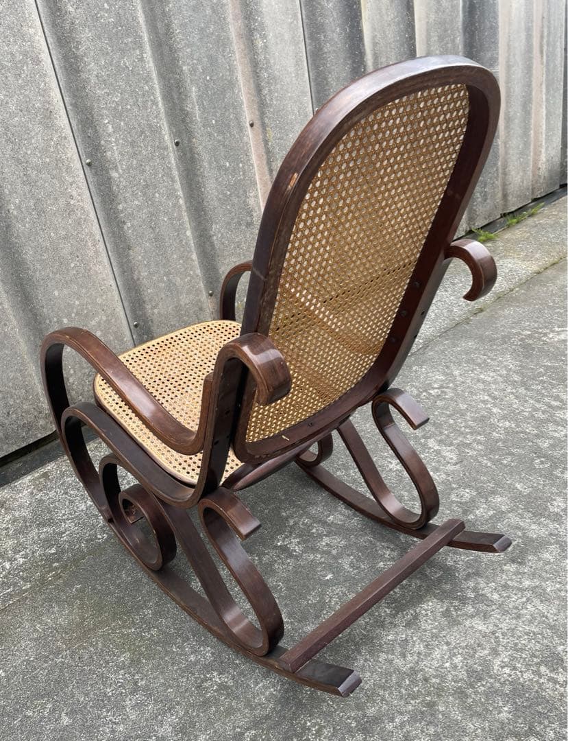 ビンテージ/ラタン/籐家具/曲木/ロッキングチェア/アームチェア/チェア/椅子