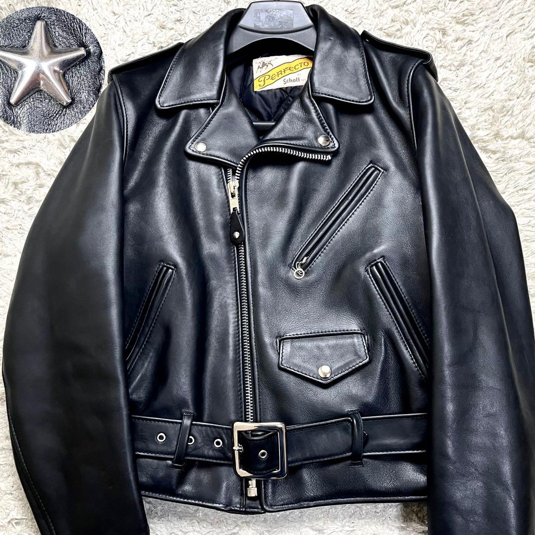 未使用級/ハンガー付/現行✨ショット ワンスター ダブルライダースジャケット