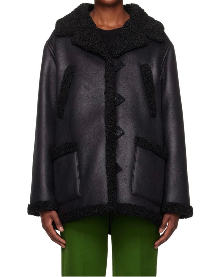 A.P.C. アーペーセー ブラック Clara フェイクレザーコート40