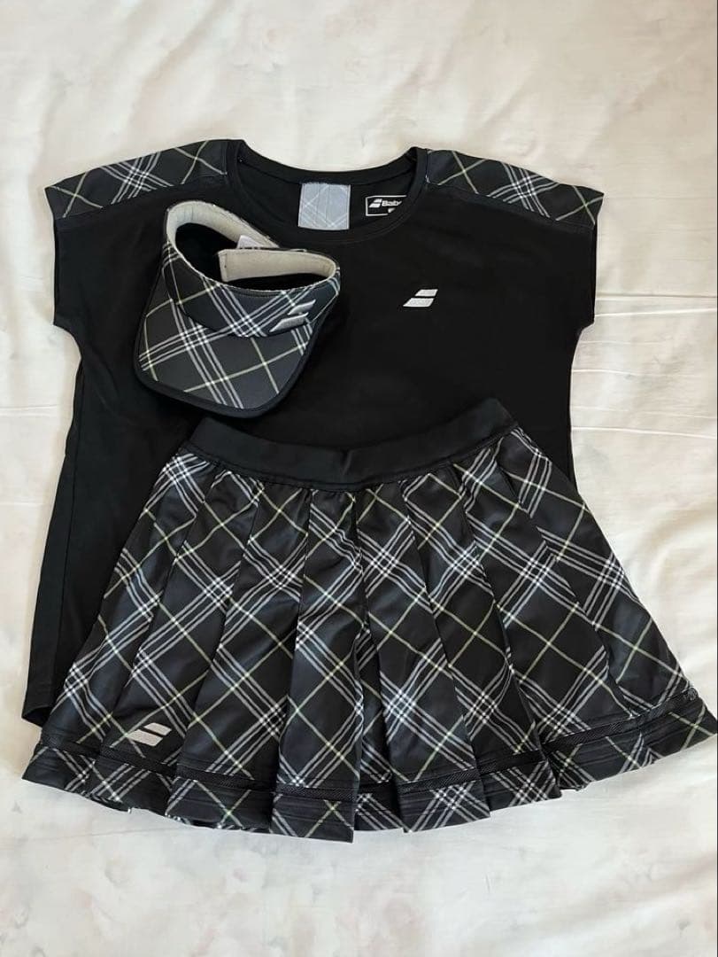 新品未使用・BabolaTバボラ テニスウェアセット ブラック/チェック