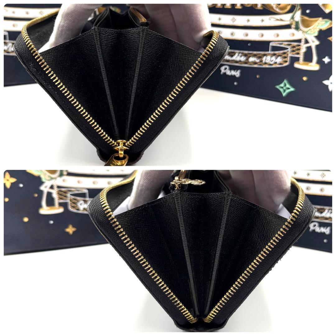 ルイヴィトン ジッピーウォレット エピ ノワール ラウンドファスナー ゴールド