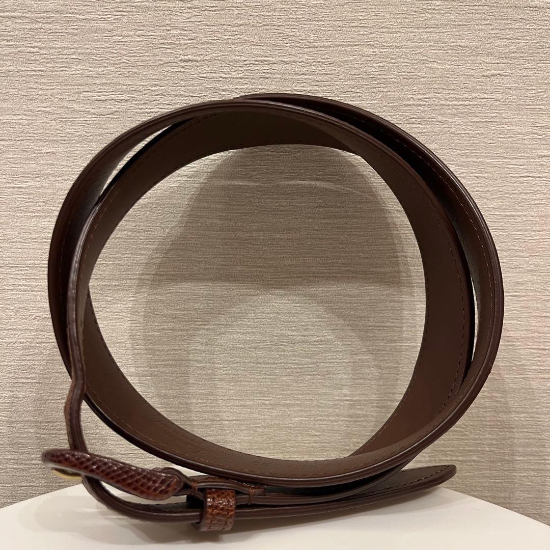 Anderson's リアルリザードレザー ラップバックル ベルト