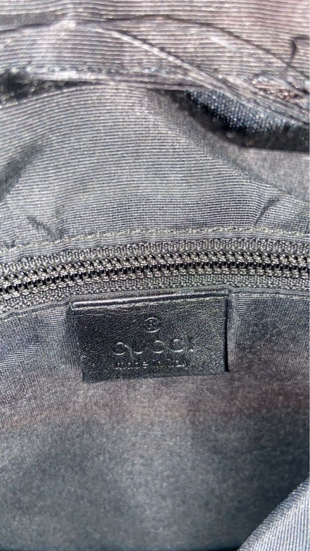 GUCCI トートバッグ　GG柄　キャンバス　レザー　黒　肩掛け　ワンショルダー