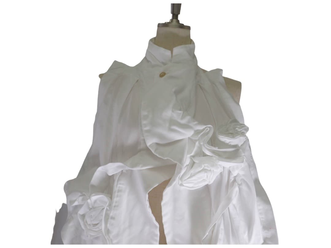 【コムコム】コムデギャルソン ポリエステル 縮絨 エステルツイルフリルベスト