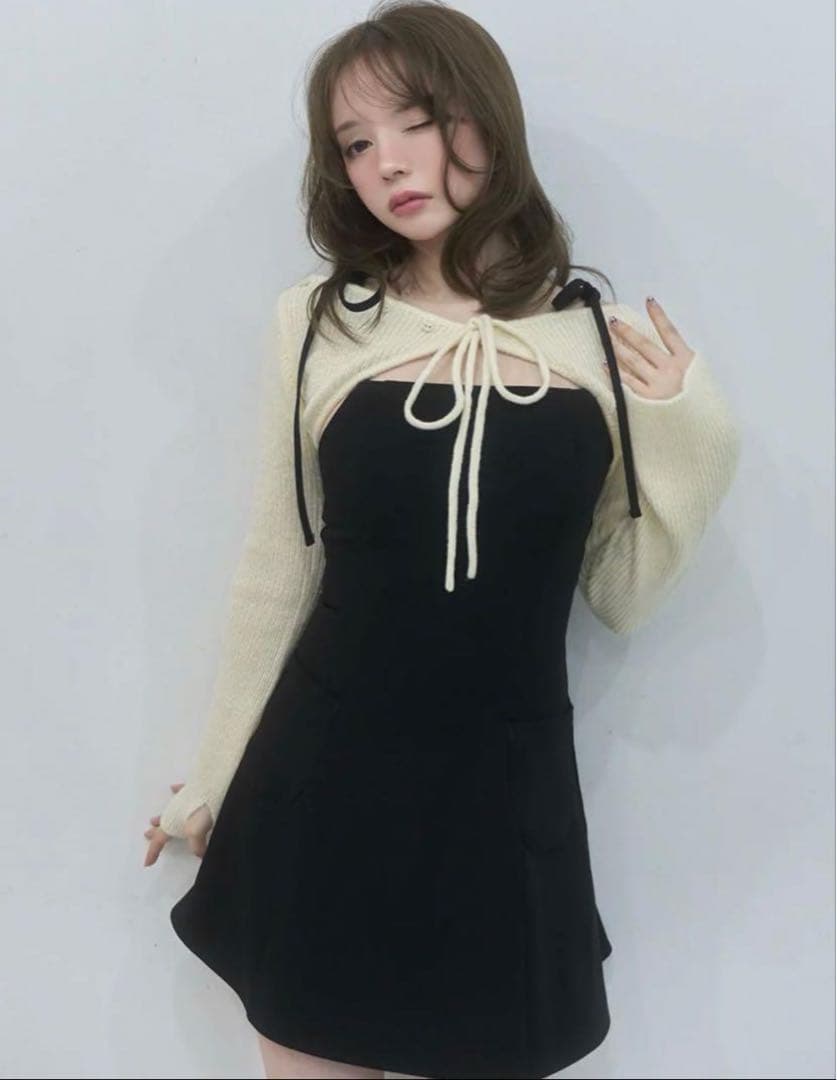 andmarryアンドマリー Lamia knit set mini dress