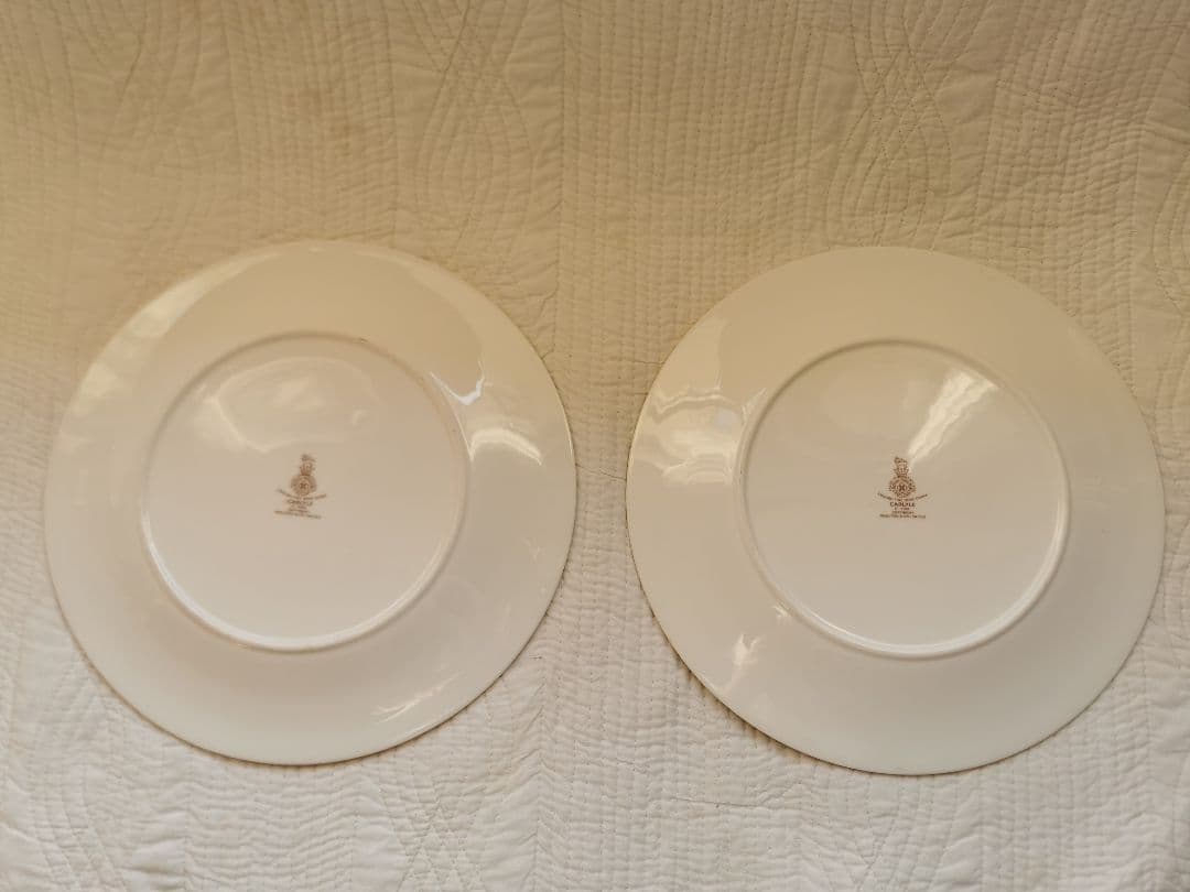 ロイヤルドルトン23㎝ケーキディナープレート２枚セットカーライル エナメル金彩