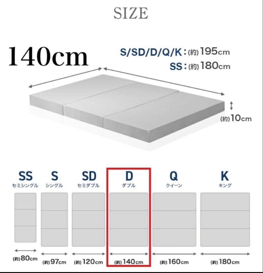✨新品✨高反発マットレス　ダブル　140cm×195cm 厚さ10mm
